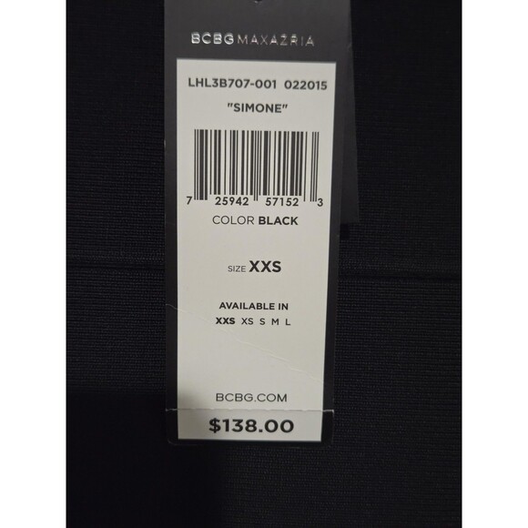 BCBGMAXAZRIA Skirt Womens XXS Black Simone Bandage Bodycon Mini Stretch Rayon - Picture 6 of 7